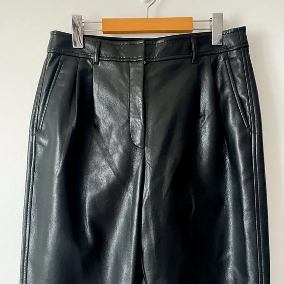 Aritzia Babaton Command High Waisted Vegan Leather Pants Black Size 8 - Picture 6 of 11